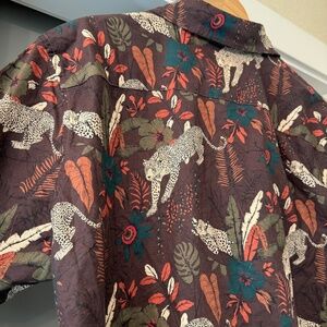 Bonobos Nordstrom Leopard Button Down Short Sleeves Shirt NWT M Slim Fit